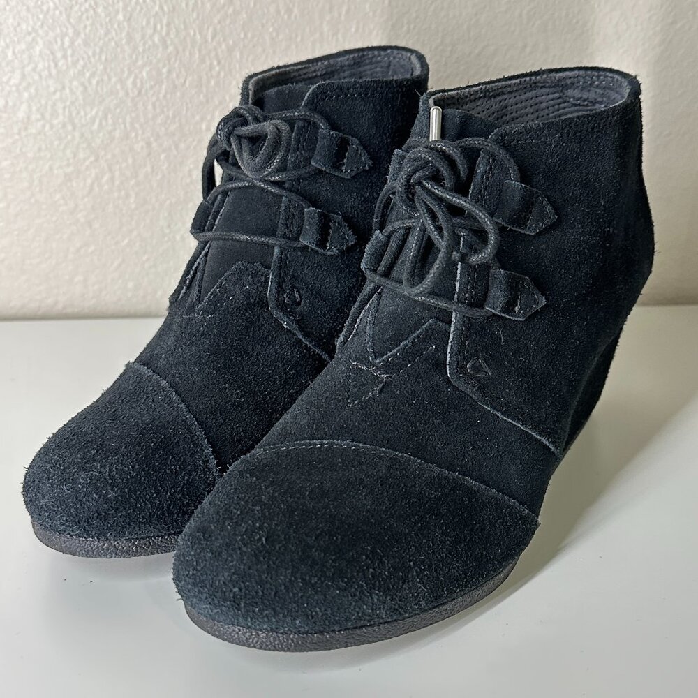 Toms Desert Wedge Size 9.5 Black